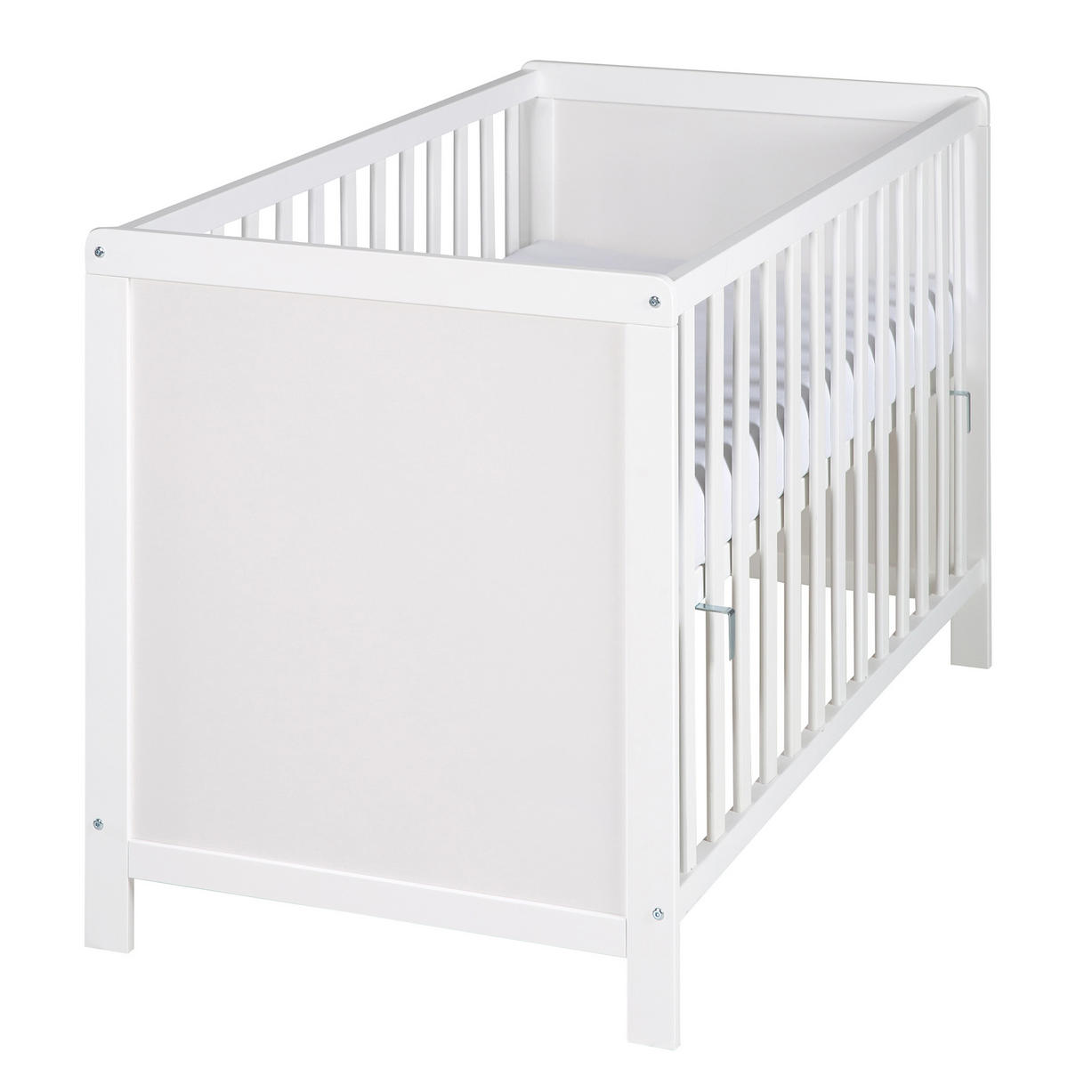 BABYBETT mit Matratze 60 x 120 cm - Weiß, Holzwerkstoff (60/120cm) - Roba