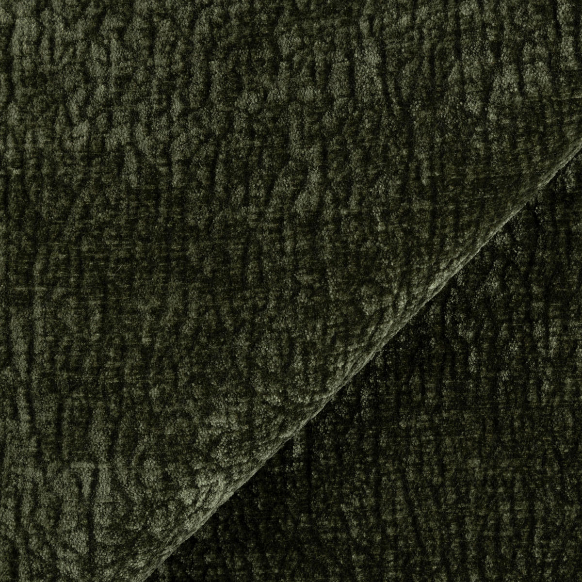 SOFA LUSH Gemusterter Samt Khaki-Grün 205cm - Dunkelgrün/Olivgrün, Textil (205/72.5/90cm) - Premium Interiors