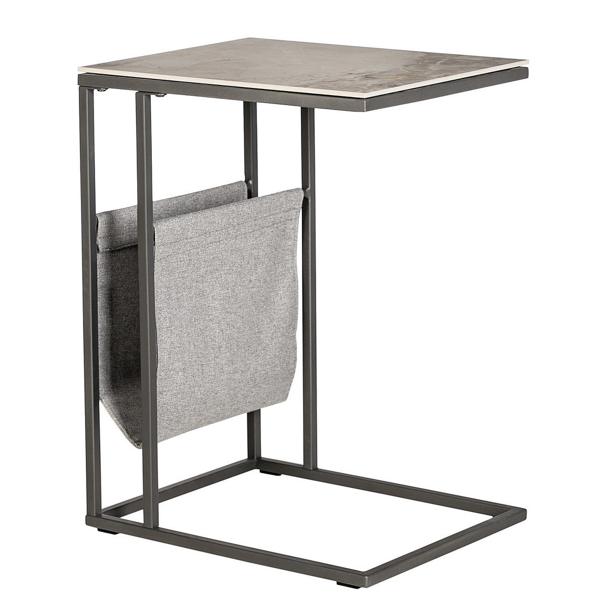 BEISTELLTISCH - Keramik / Stahl - Weiß, Keramik (36/45/60cm) - home24