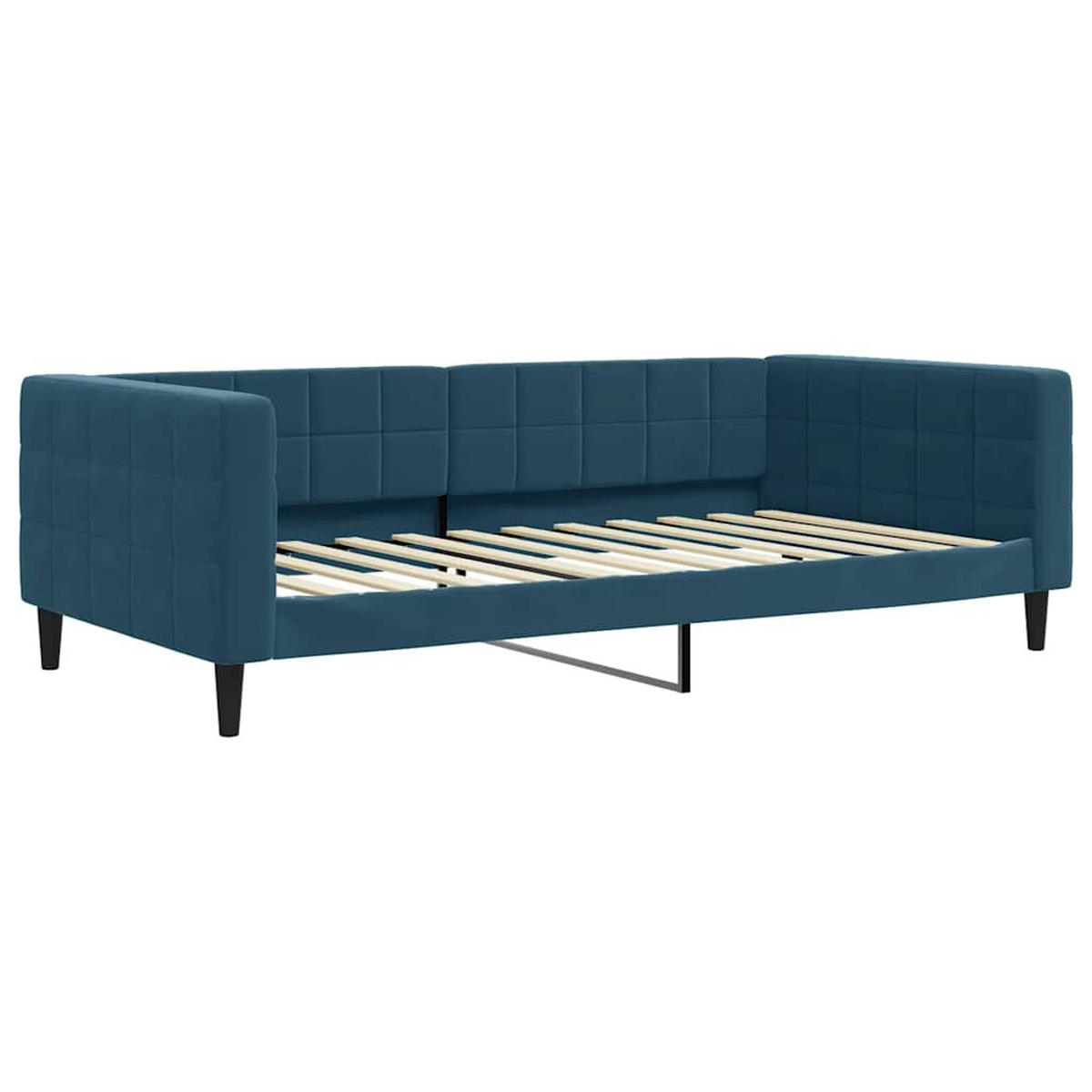 TAGESBETT Ausziehbar Mit Schubladen Blau 100/200 Cm Samt - Blau, Textil (100/200cm) - vidaXL