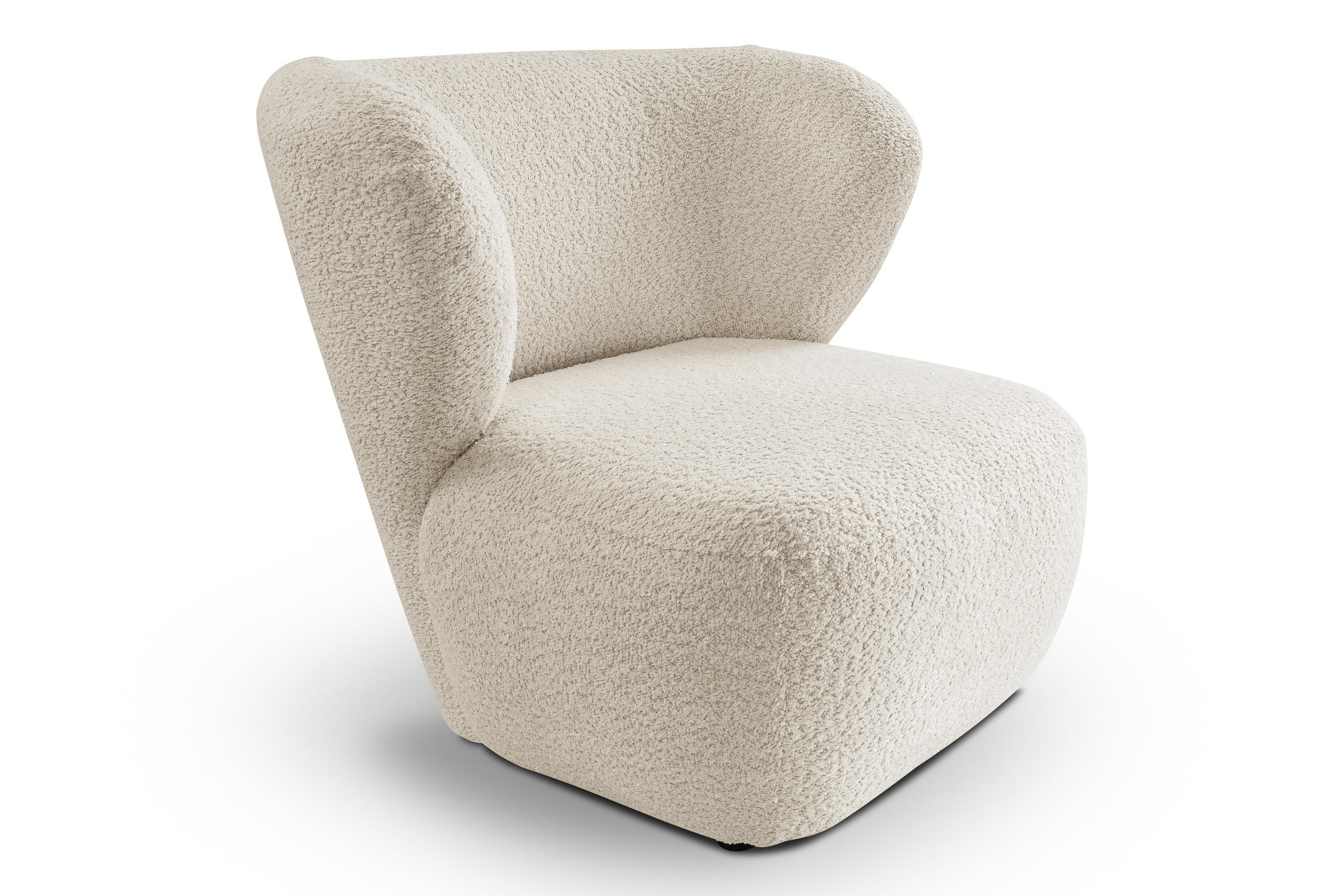 SESSEL LUSSO, Modern Polstersessel Loungesessel, Bucle-Stoff Beige - Beige, Holz/Kunststoff (82/74/74cm) - MASSENO