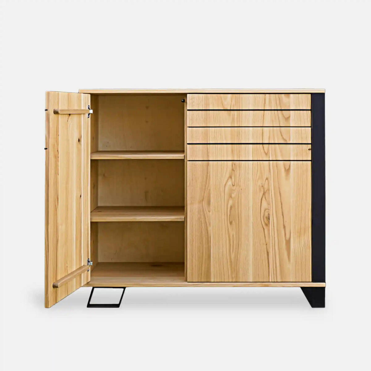 EICHENKOMMODE aus Massivholz für das Wohnzimmer BORA - Eichefarben, Holz (110/100/45cm) - Rawood Furniture