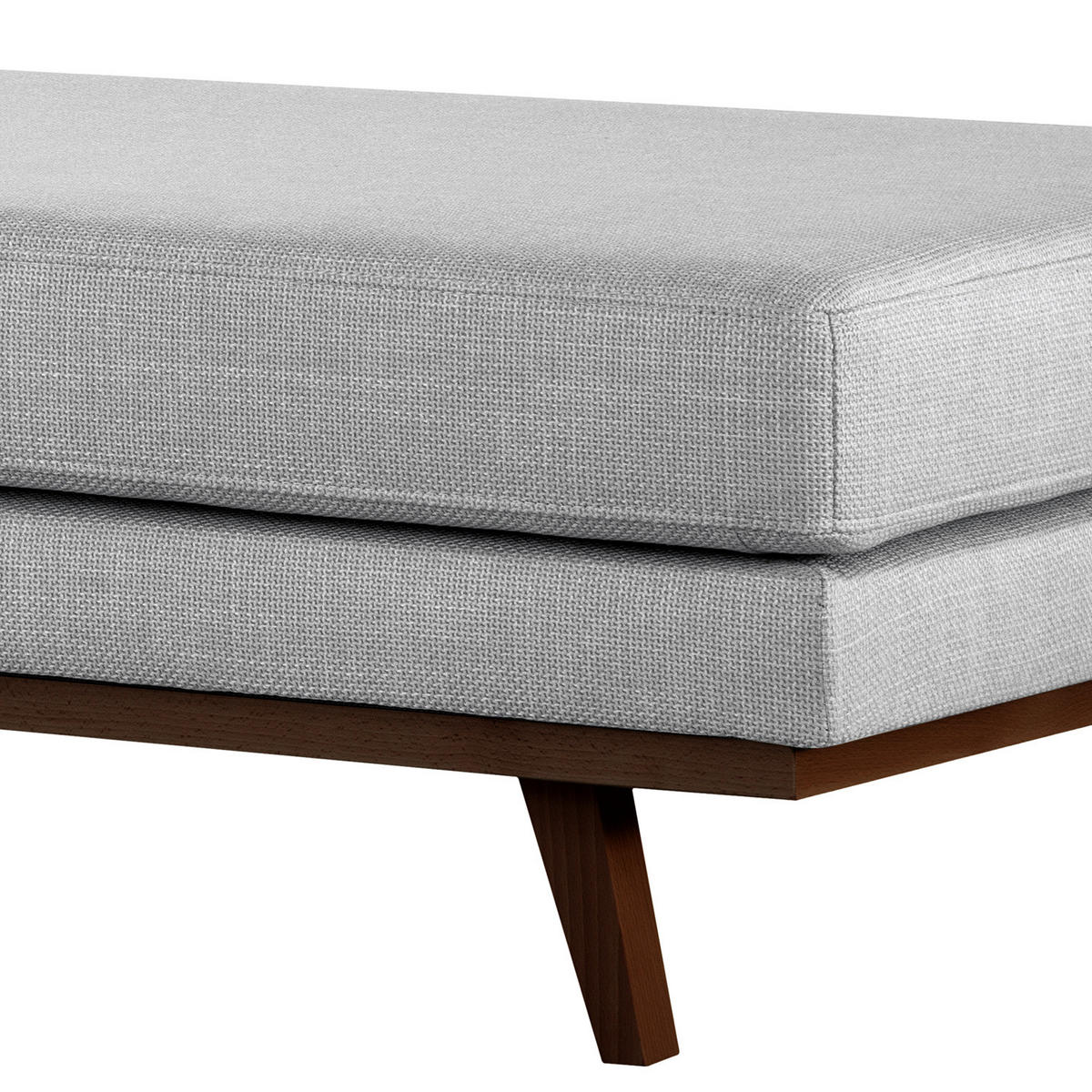 HOCKERBANK - Buchefarben/Hellgrau, Buchenholz/Textil (180/43/81cm) - home24