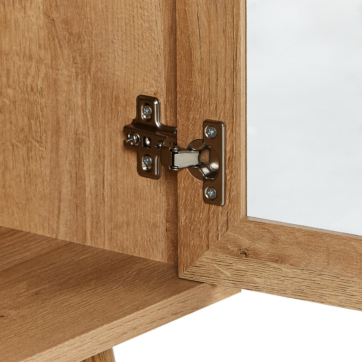 SIDEBOARD mit Glastüren 150 cm Hellbraun Albany - Braun, Holzwerkstoff (150/76/40cm) - Beliani