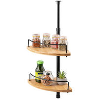 TELESKOP-ECKREGAL, schwarz - Schwarz, Metall (22.5/80/22.5cm) - bremermann