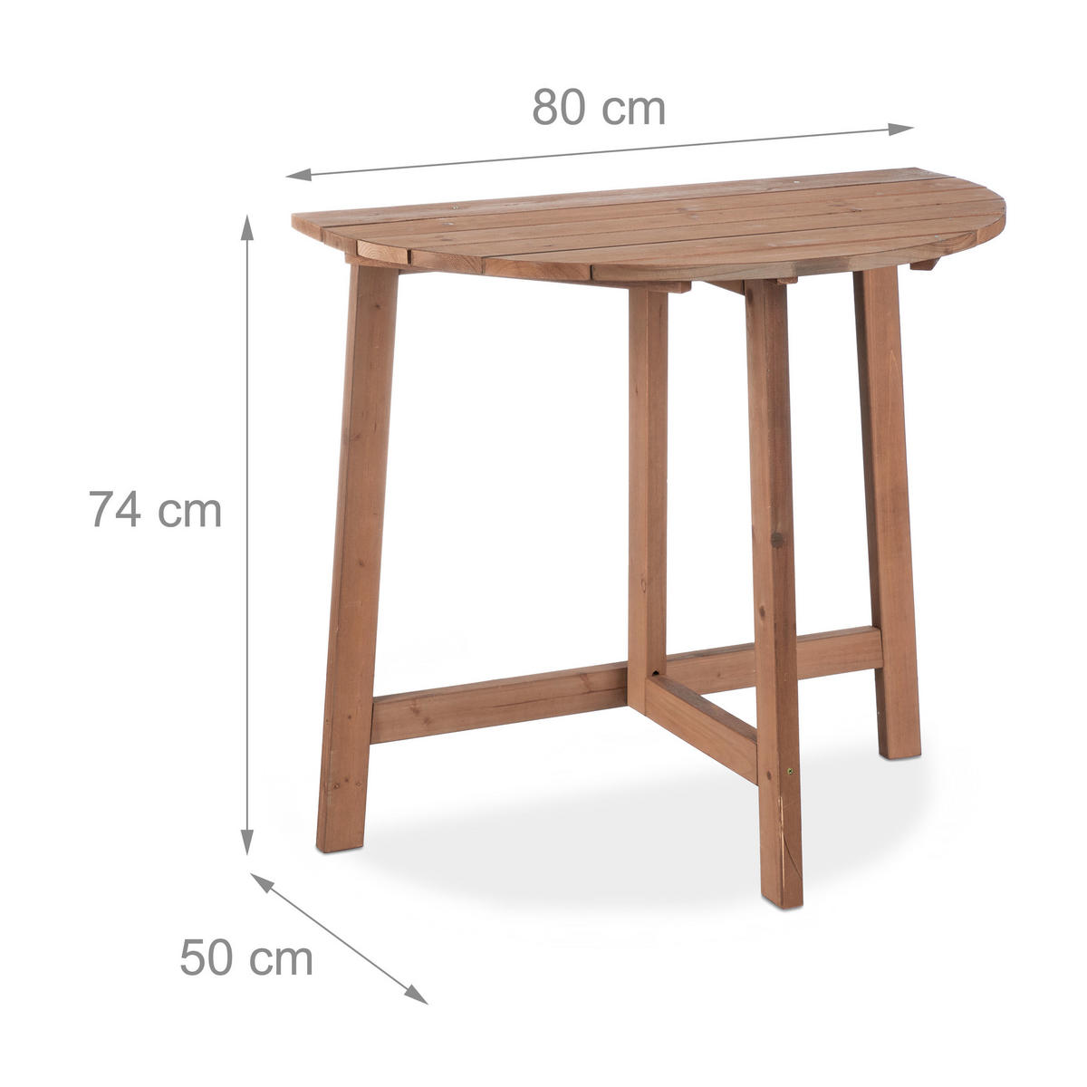 KLAPPTISCH - Braun, Holz (50/80/74cm) - Relaxdays