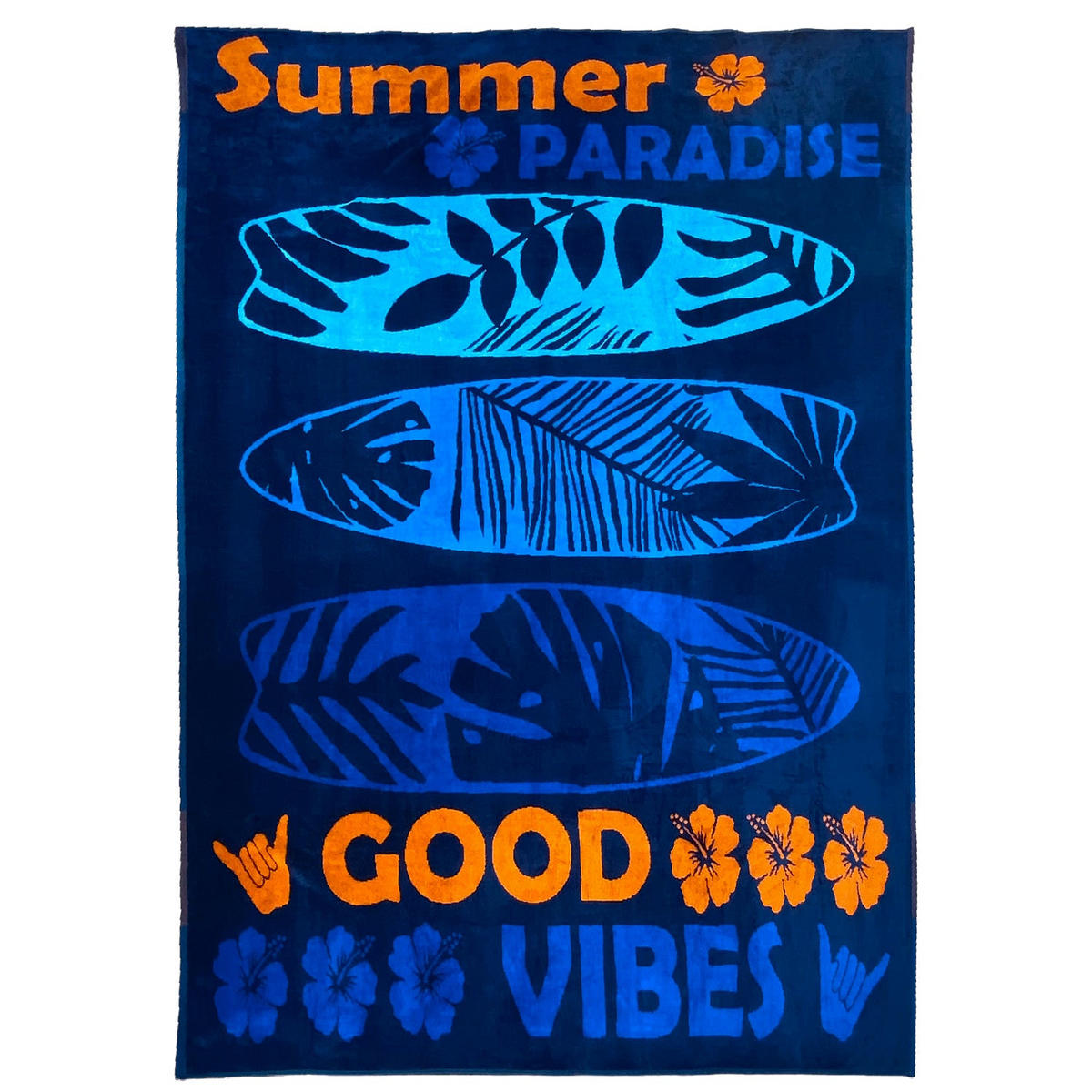 STRANDTUCH Frottee Velours Jacquard Fairyland 140x180 400g/m² - Blau, Textil (140/180cm) - LE COMPTOIR DE LA PLAGE