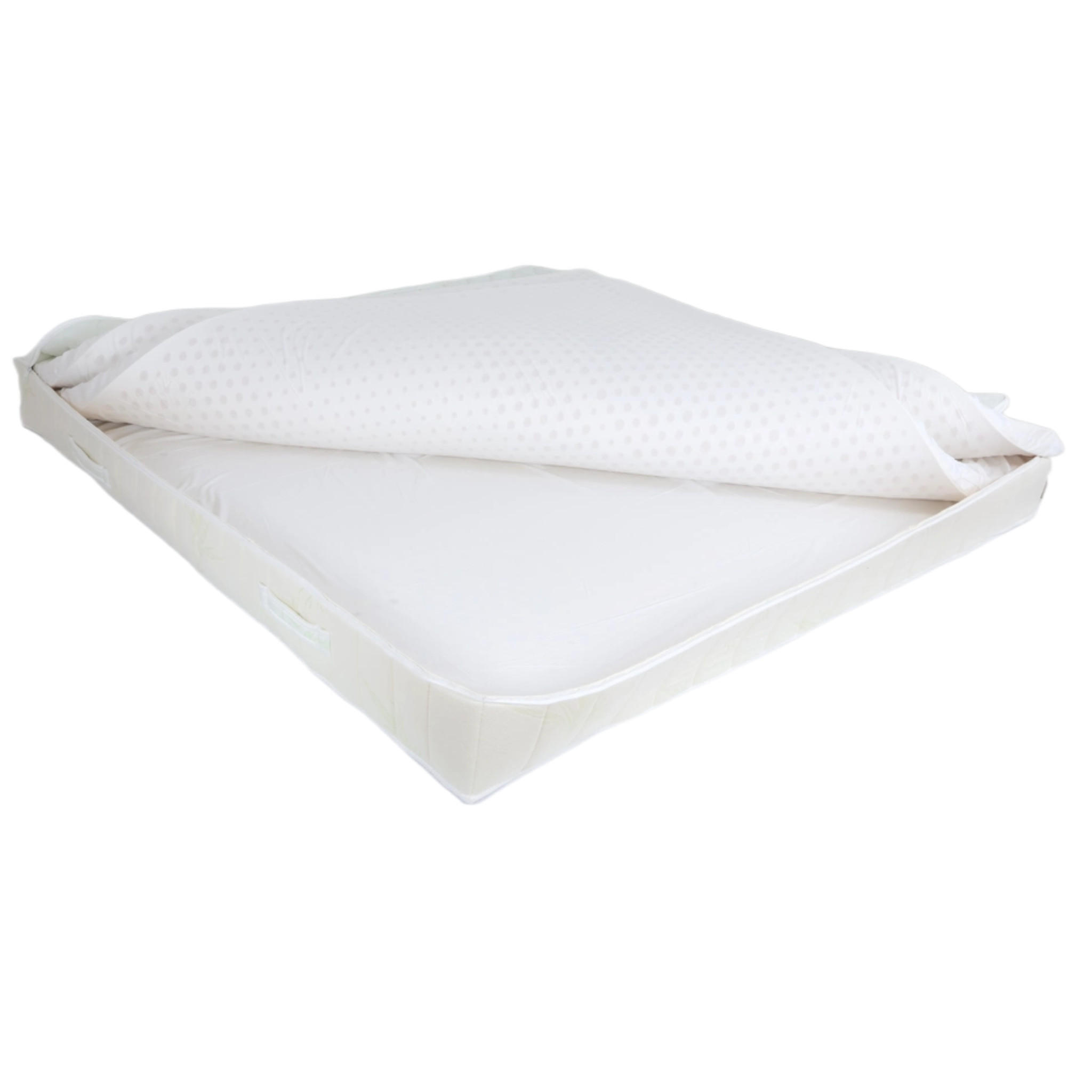 LATEXMATRATZE Aloe Vera 90x190 Höhe 18 cm H3 – 7 Zonen, 3-Schicht-Kern, Bezug mit Aloe Vera - Weiß, Textil - Letti Moderni