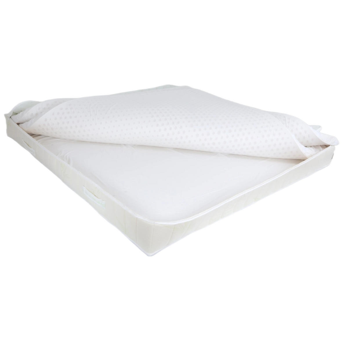 LATEXMATRATZE Aloe Vera 90x190 Höhe 18 cm H3 – 7 Zonen, 3-Schicht-Kern, Bezug mit Aloe Vera - Weiß, Textil - Letti Moderni