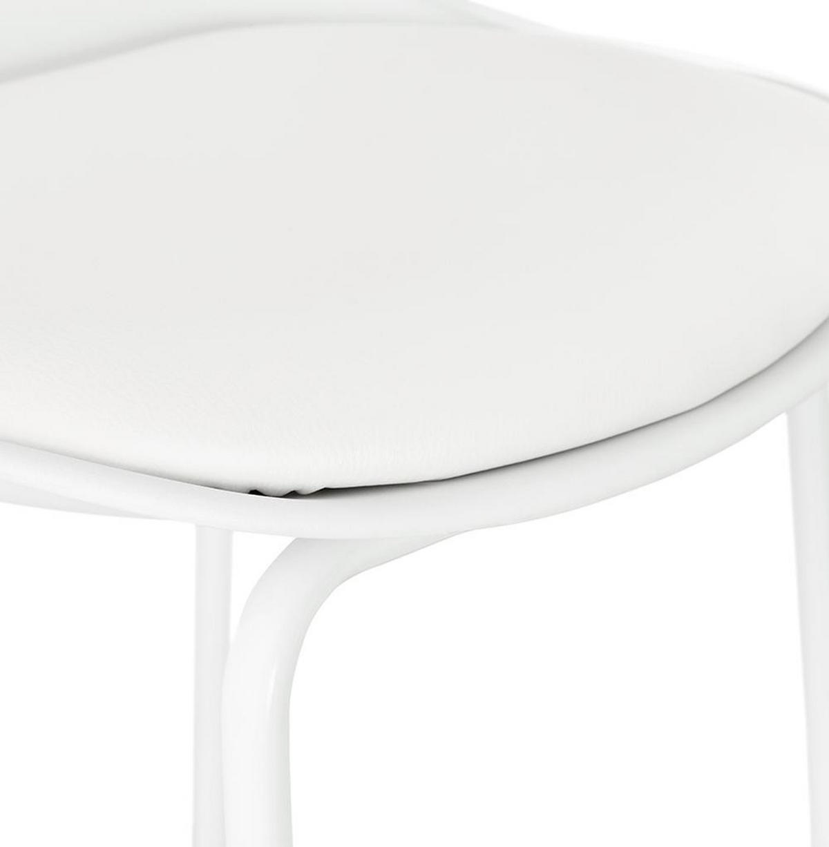 BARHOCKER Kunstleder Metallgestell Sitzhöhe 65cm Rückenlehne RENIXA MINI, Weiß 42x41,5x86,5 cm - Weiß, Kunststoff/Textil (42/87/42cm) - KADIMA DESIGN