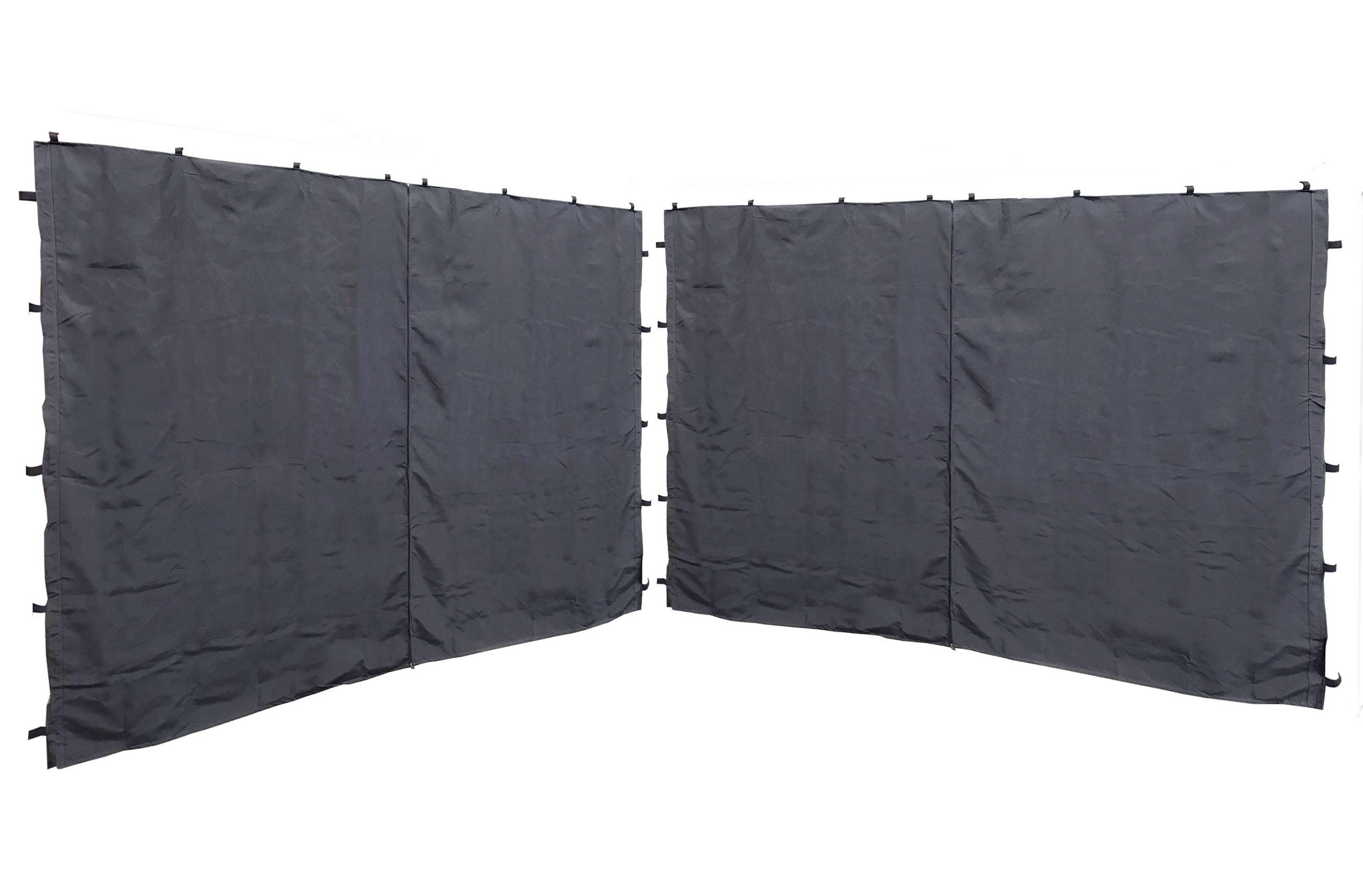 2 Seitenteile mit RV für Pavillon Nizza 3x4m Grau - Grau, Textil (250/190/350cm) - QUICK STAR