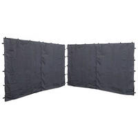 2 Seitenteile mit RV für Pavillon Nizza 3x4m Grau - Grau, Textil (250/190/350cm) - QUICK STAR