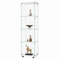 VITRINENSCHRANK 4-stöckig Staubdicht Weiß,für Wohnzimmer - Weiß, Glas (42/164/36cm) - PARAFTA HOME