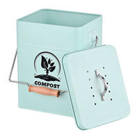 KOMPOSTEIMER - Türkis, Holz/Textil (20.5/25/17.5cm) - Relaxdays