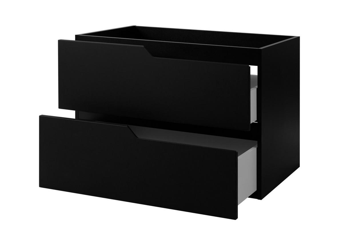 BADEZIMMERSCHRANK: schwarz, 80 x 57 x 46 cm - Schwarz, Holzwerkstoff (80/57/46cm) - 3XE LIVING