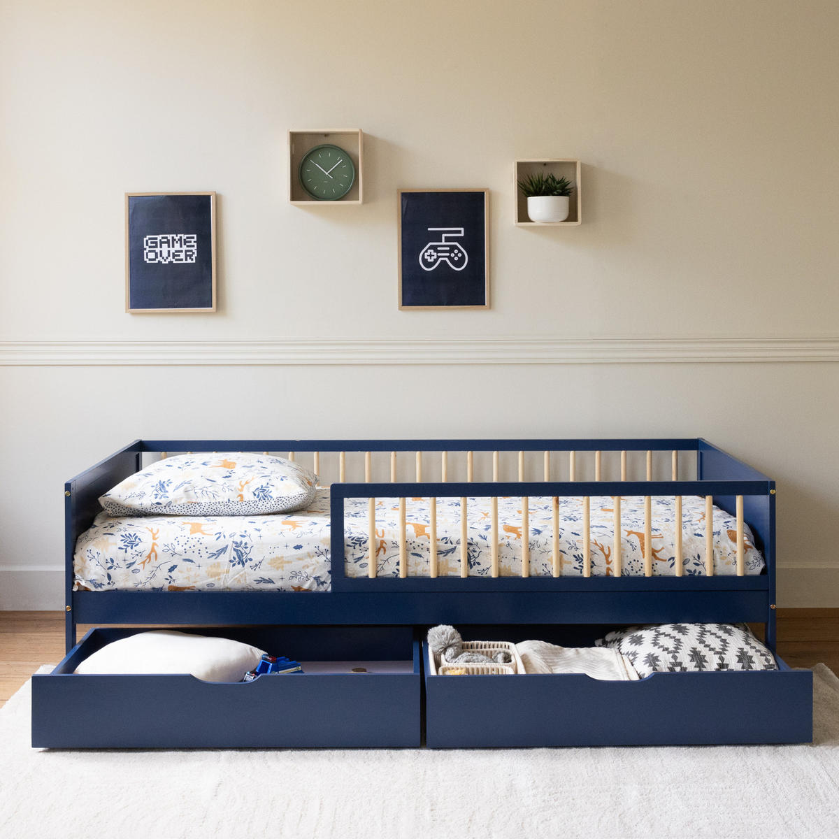 KINDERBETT Adam Dunkelblau 190/90 cm - Blau, Holz - Happy Garden