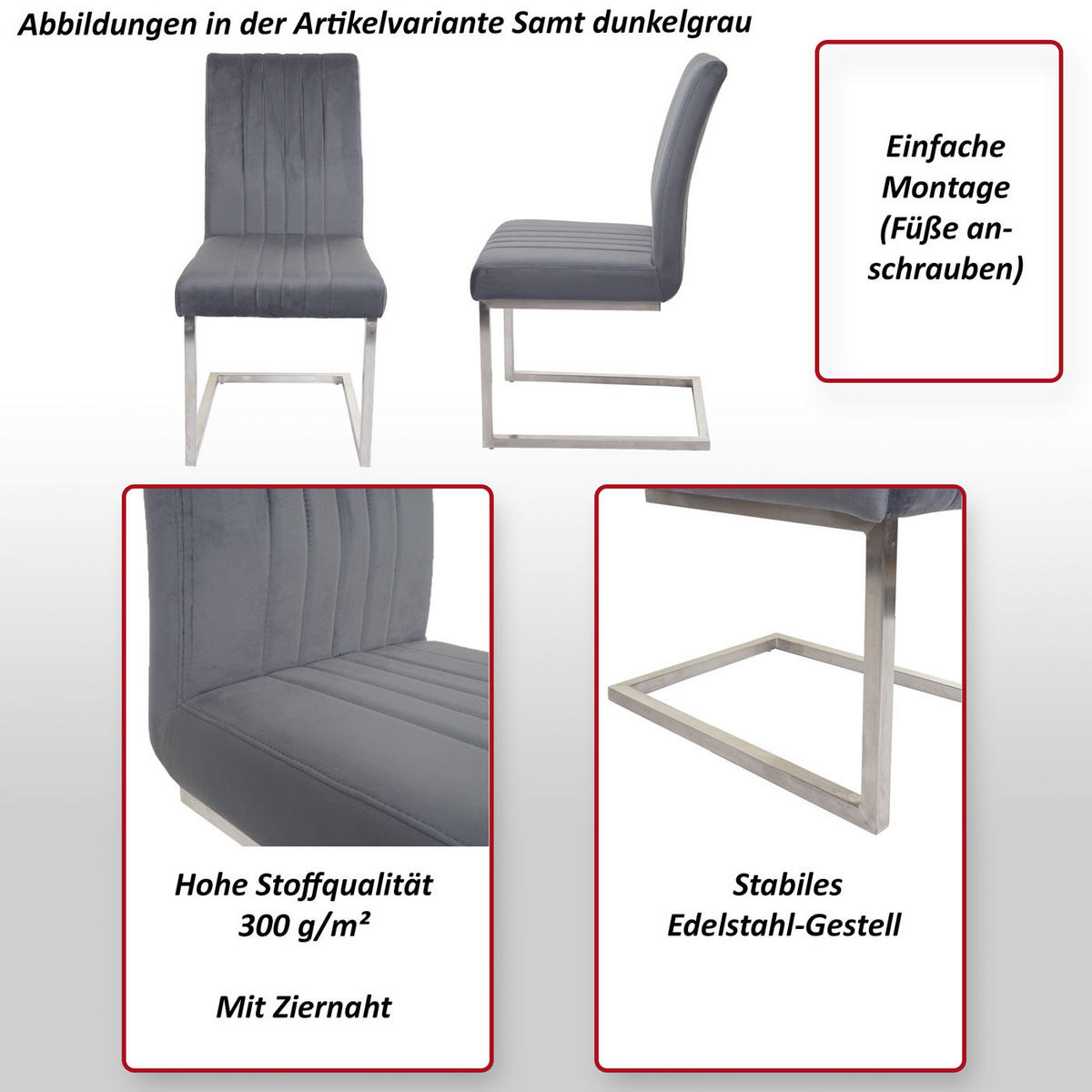 FREISCHWINGER Grau - Grau, Textil (46/93/56cm) - MCW