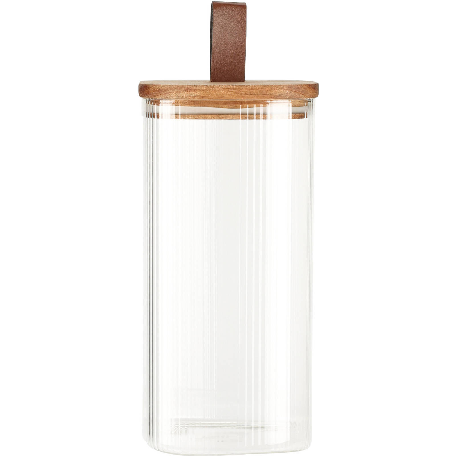 GLASBEHÄLTER Holzdeckel - Transparent, Glas (10.5/20.5/10.5cm)