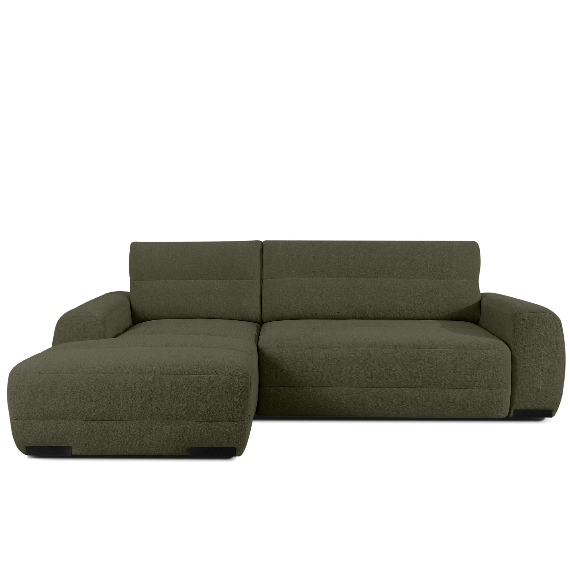 ECKSOFA LINKS BLUME, Dunkelgrün - Dunkelgrün, Holz/Holzwerkstoff (271/164cm) - KONSIMO®