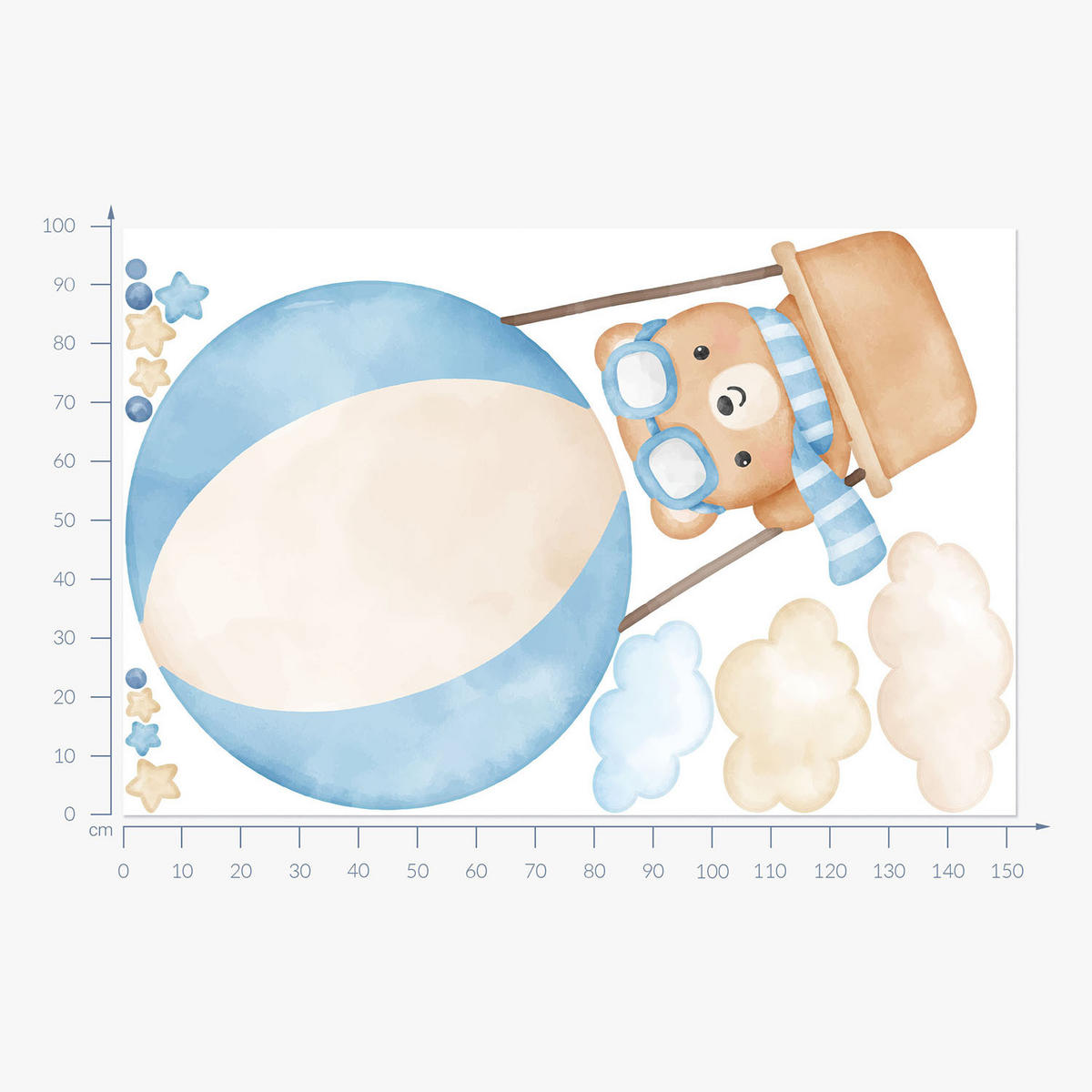 WANDAUFKLEBER 100x152cm - Ein süßer kleiner Teddybär - Multicolor, Kunststoff (100/152/0.1cm) - Wallfluent