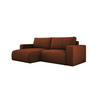 ECKSOFA Carl L-förmig Schlaffunktion und Bettkasten weicher Cordstoff flexibel stellbar lose Rückenkissen freistehend LINKS 143x247x83cm Brown - Braun, Holz/Textil (143/247cm) - DomoHome