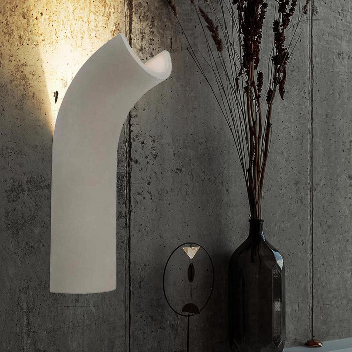 LED WANDLEUCHTE Beton Grau 2er Set - Grau, Stein (10/30/12.8cm) - Globo Lighting