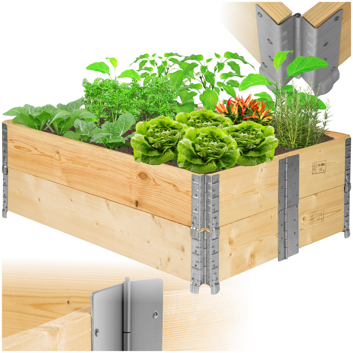 HOCHBEET 2er Set, 120 x 80 x 19 cm, holzdekor - Eiche Artisan, Holz (80/19/120cm) - tectake