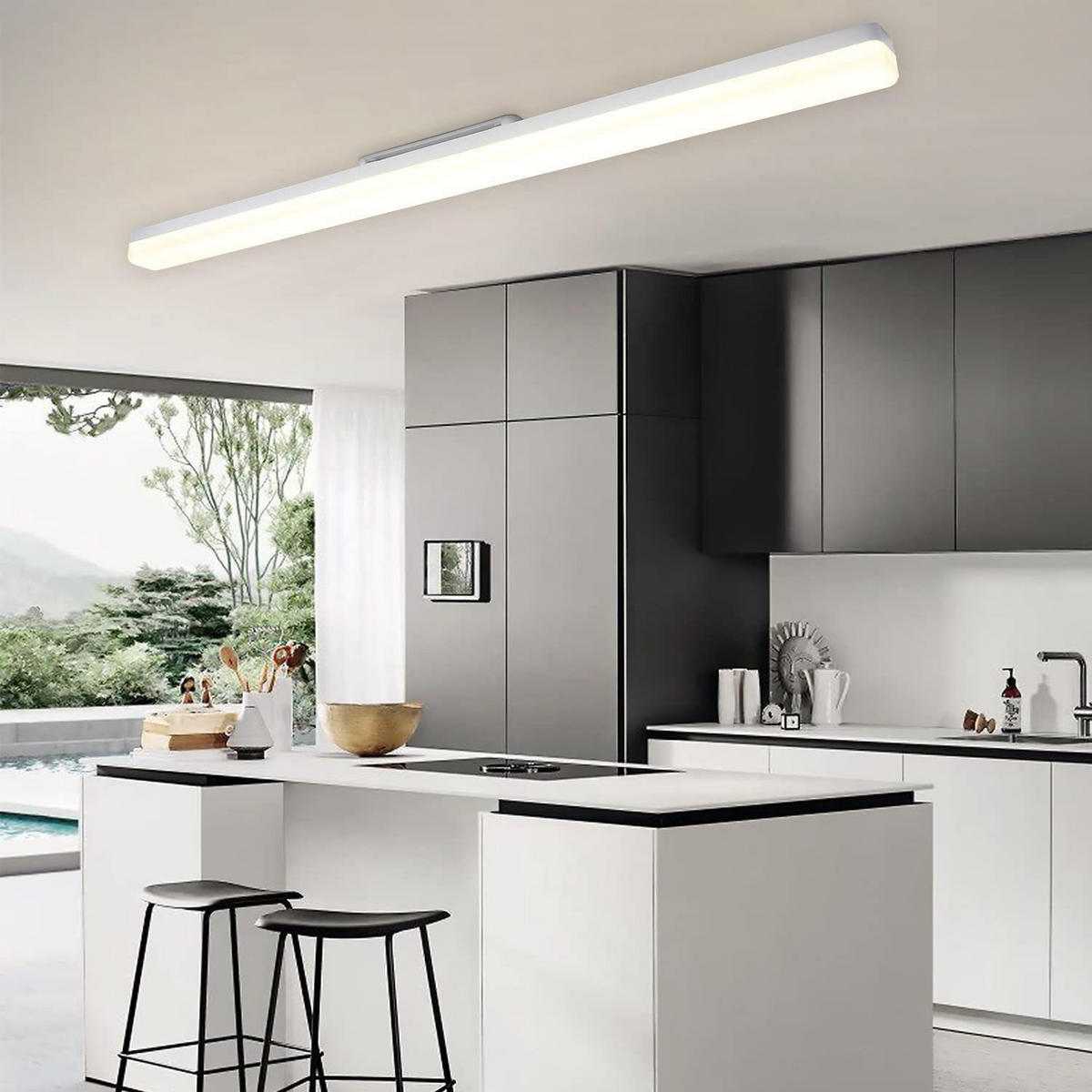 LED-DECKENLEUCHTE Diederich 90/4.5/5 cm - Weiß, Kunststoff (90/4.5/5cm) - Nettlife