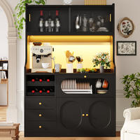 GESCHIRRSCHRANK Schwarz 120/40/180 - Schwarz, Holzwerkstoff (120/180/40cm)