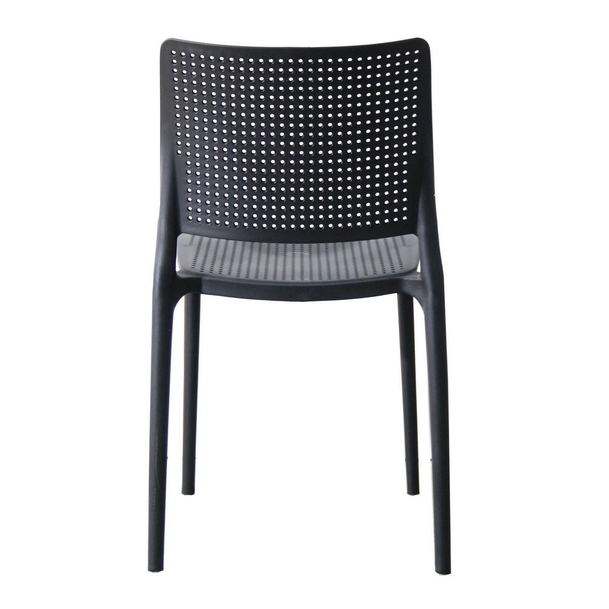 GARTENSTUHL, Schwarz - Schwarz, Kunststoff (42/80/55cm) - Oviala