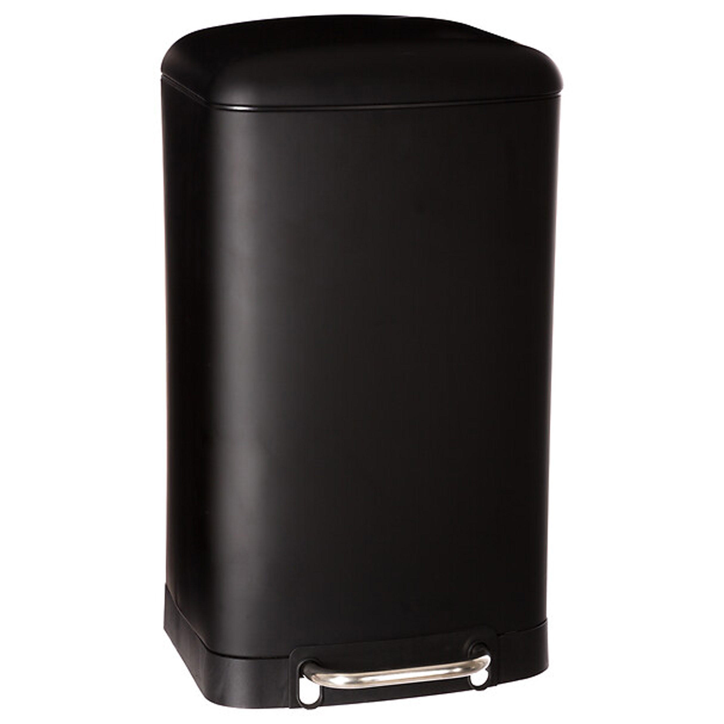 PEDAL-ABFALLEIMER Ariane, Edelstahl, Kunststoff, Schwarz, 30 L - Schwarz, Metall (32.5/65/35.5cm) - 5five Simply Smart