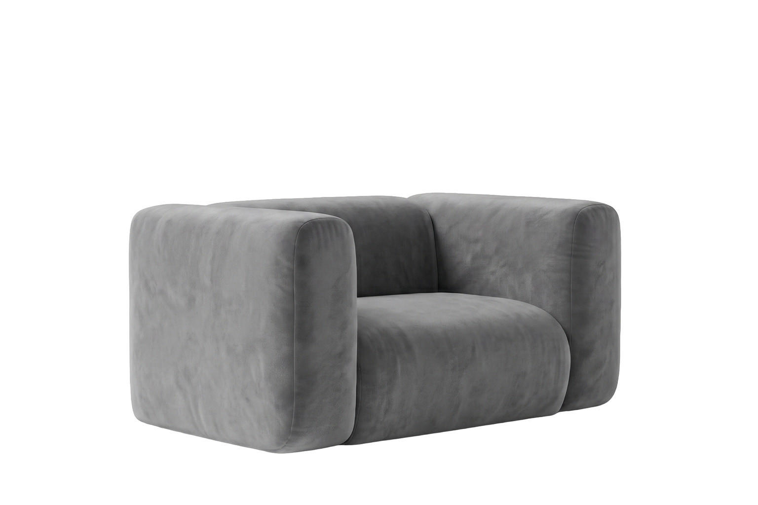 WOHNZIMMERSESSEL Aus Velvet-Stoff Bluvel, Aschgrau, GRETA - Grau, Holz (137/70/89cm) - Kaiser Möbel
