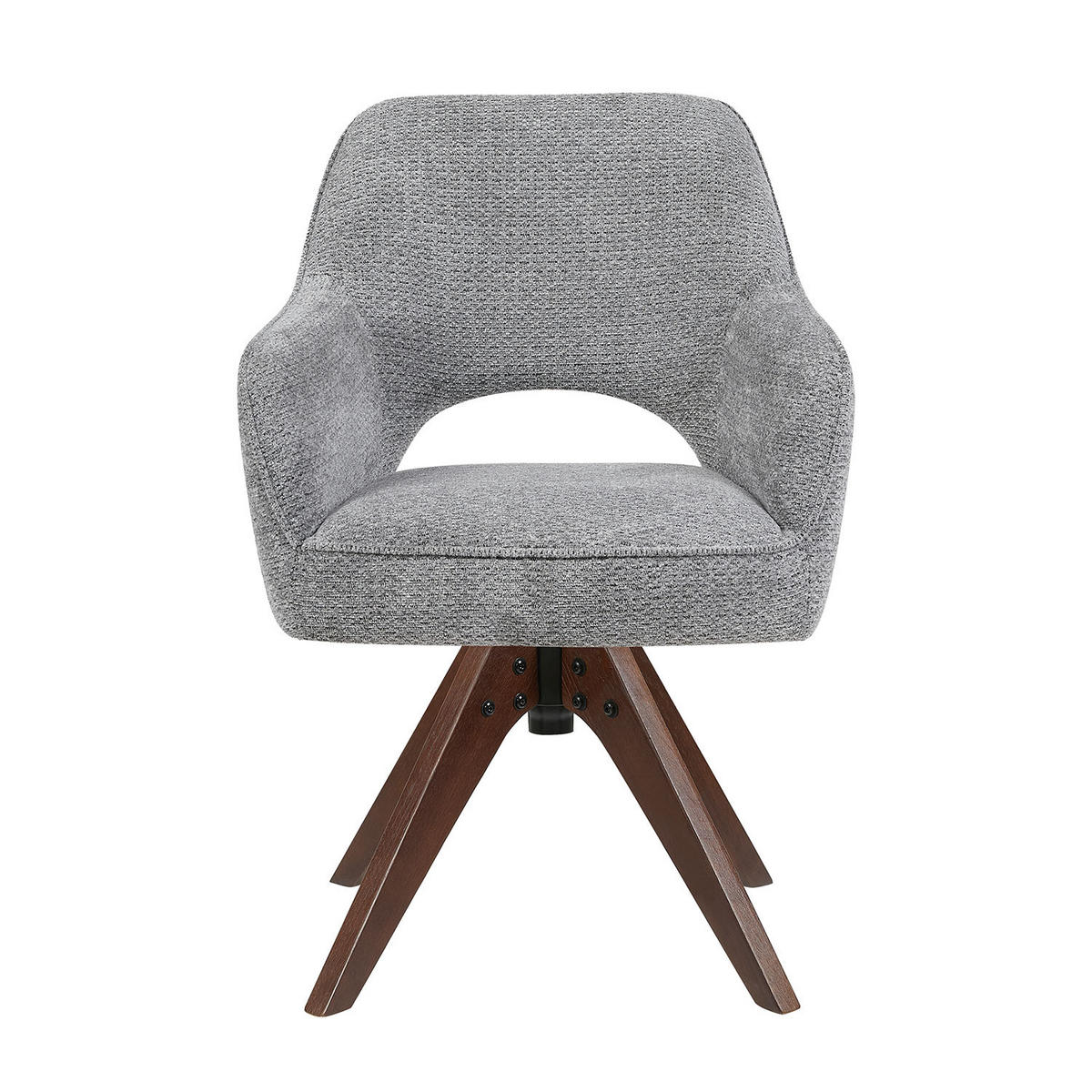 DREHSTUHL Mika-Lena 2er-Set - Dunkelgrau/Nussbaumfarben, Eichenholz/Holz (60/87/65cm) - DUBI Möbel