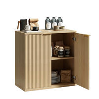 SIDEBOARD 80/40/80 cm Eiche aus MDF mit Faltenfront und Griff - Eichefarben, Holzwerkstoff (40/80/80cm) - OKWISH