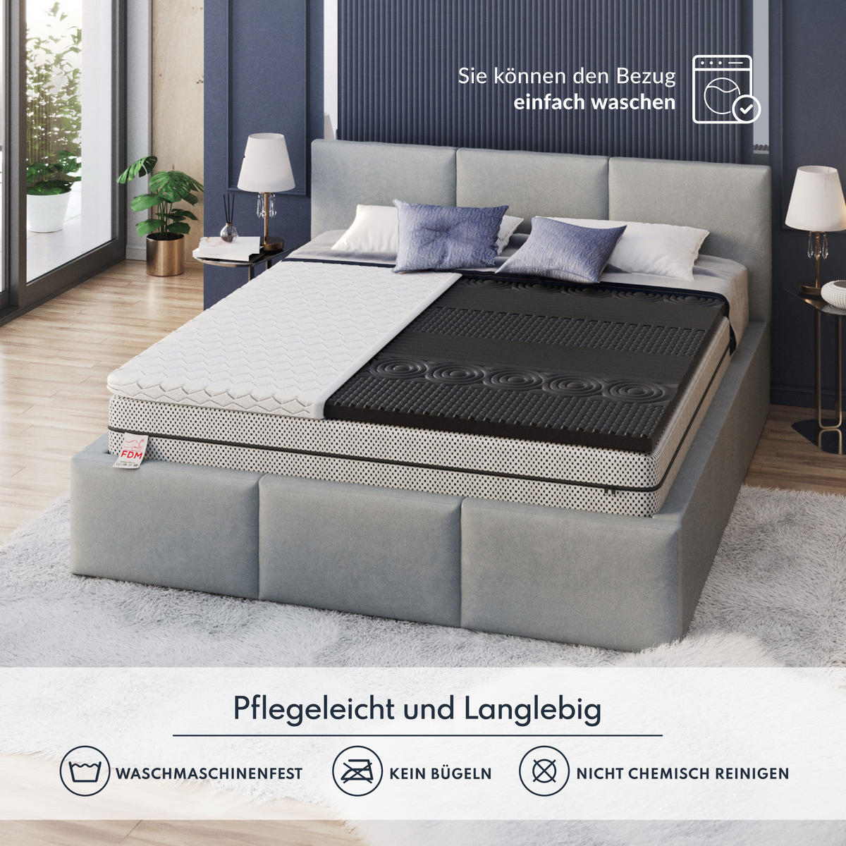 TOPPER Nero Max - Weiß, Textil (120/200cm) - FDM
