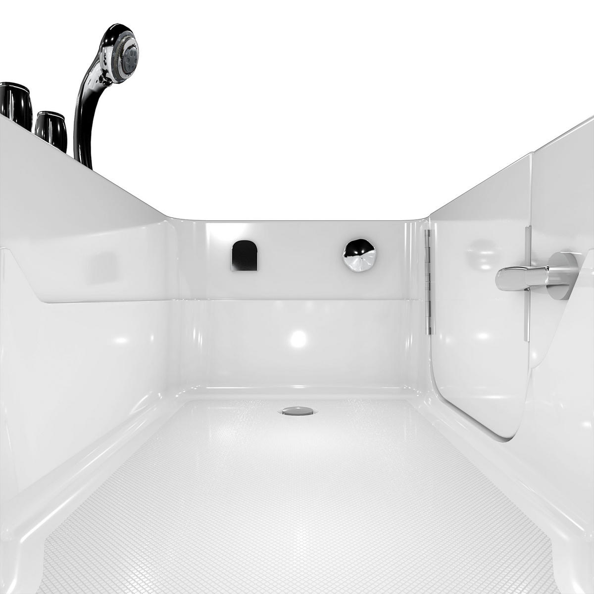 SENIORENWANNE mit Tür S17-TH-L 150x75cm - Weiß, Glas/Kunststoff (75/54/150cm) - AcquaVapore by Sandra Jentho