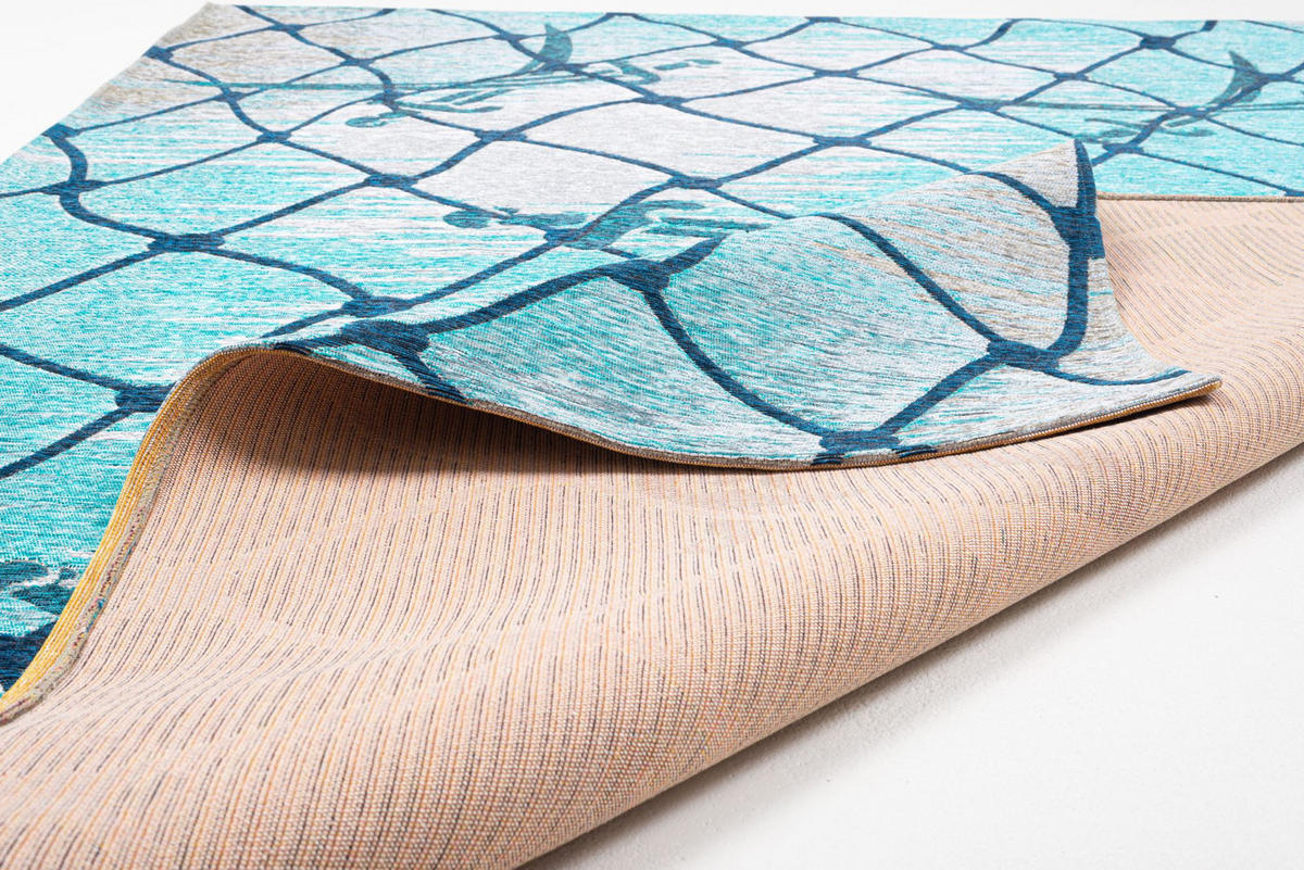 FLACHWEBTEPPICH Keitum 60x90 cm - Türkis, Textil (60/90cm) - Sansibar SYLT