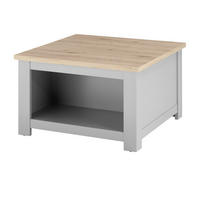COUCHTISCH grau, Artisan Eiche Landhaus, Beistelltisch quadratisch mit Ablage - Hellgrau/Eiche Artisan, Holzwerkstoff/Metall (83/83/50cm) - Furn.Design