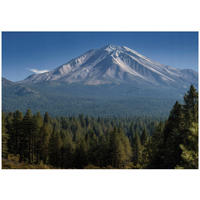 FOTOTAPETE Gebirge Wald Blau 350x250 cm - Multicolor, Papier (350/250cm) - Wallarena