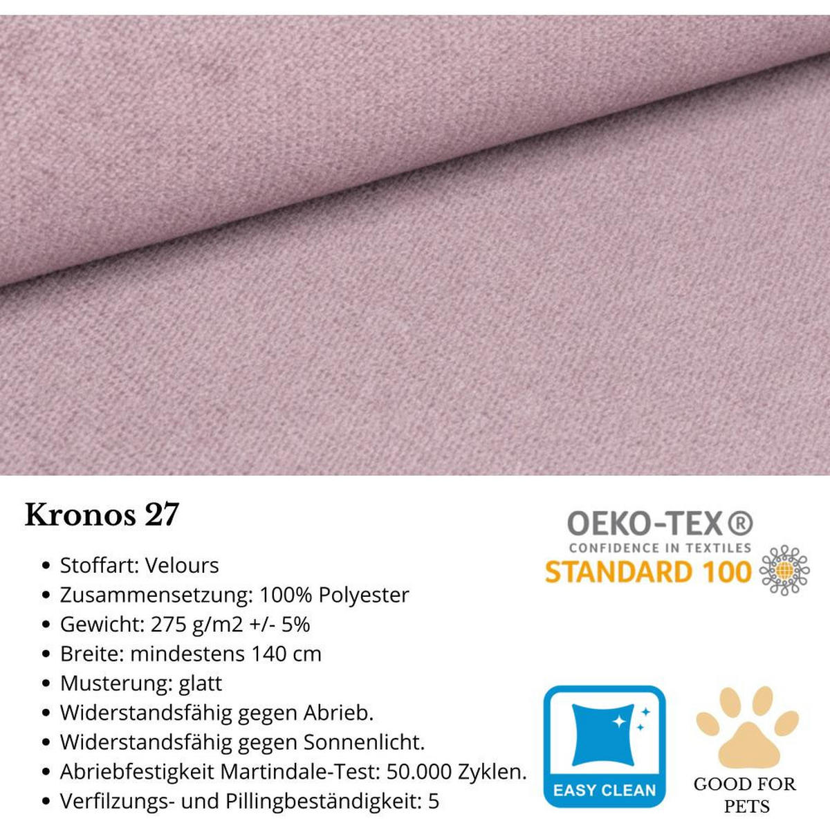 CHESTERFIELD-SESSEL Falco rosa mit Holzbeinen - Wengefarben/Rosa, Holz/Textil (82/102/92cm) - Beautysofa