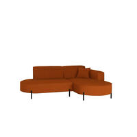 ECKSOFA L-Form Designer Modena Rein Stoff Cord Kupfer Rechts - Rostfarben, Holz (239/165cm) - Kaiser Möbel