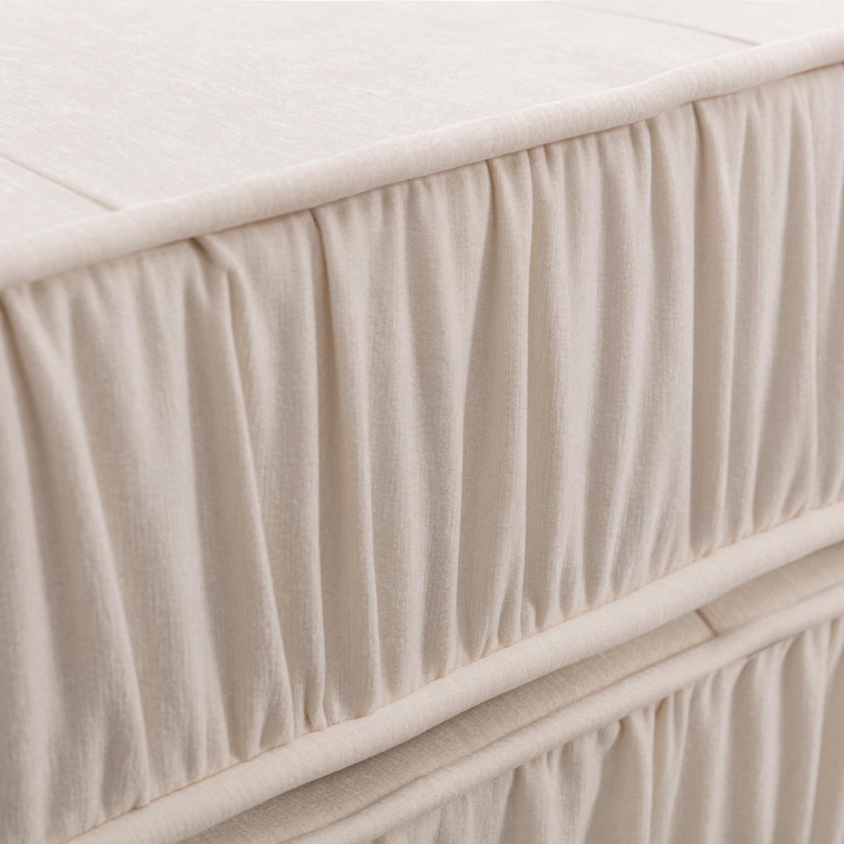 SCHLAFSOFA mit Schlaffunktion aus Chenille, modular kombinierbar mit abnehmbarem Rückenkissen - Weiß, Textil (92/64/92cm) - EVRYAE