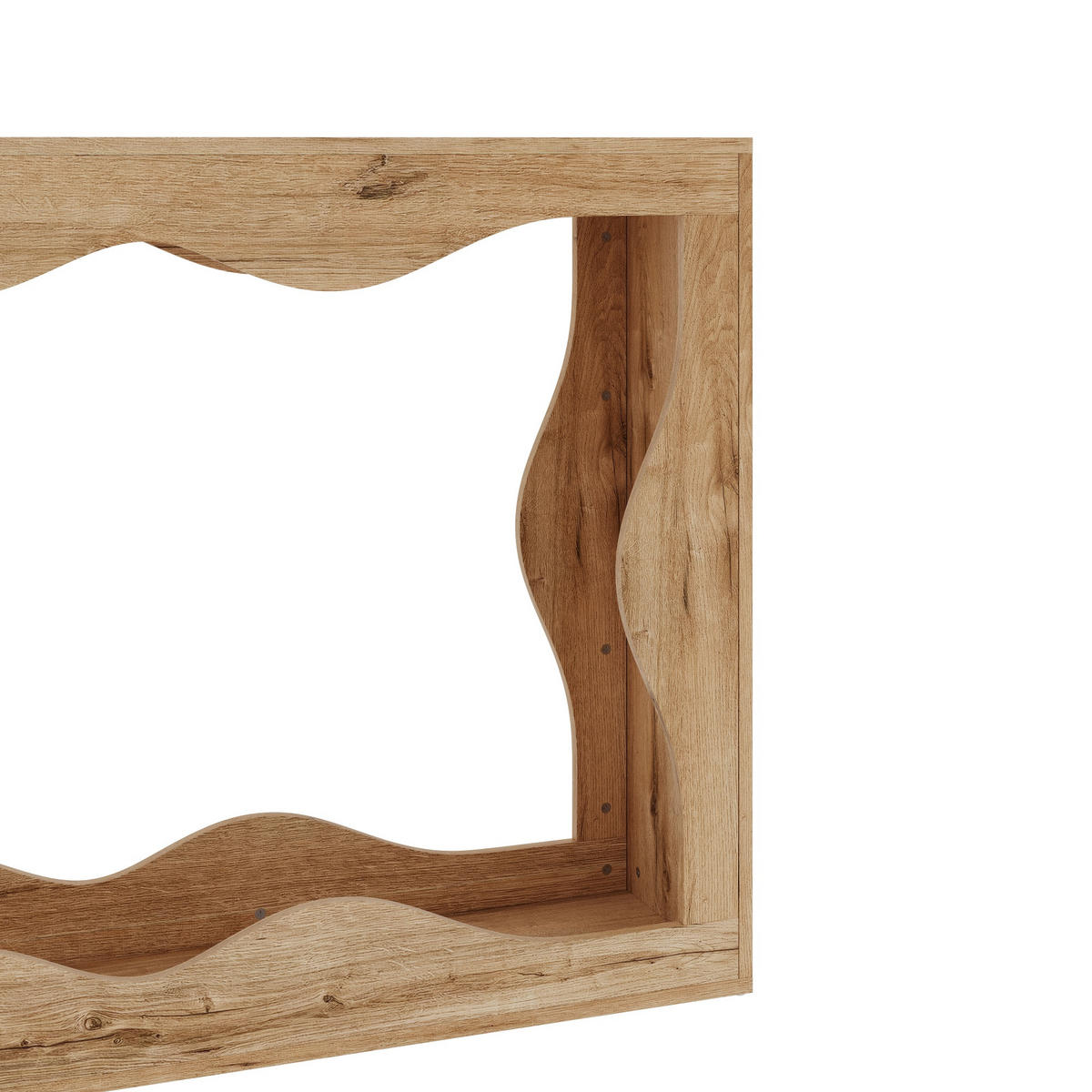 KONSOLENTISCH in Holzoptik Wellenrand Beistelltisch mit Stauraum für Flur, 160,5L/30B/86,5(cm) - Naturfarben, Holzwerkstoff (30/160.5/86.5cm) - STILVORA