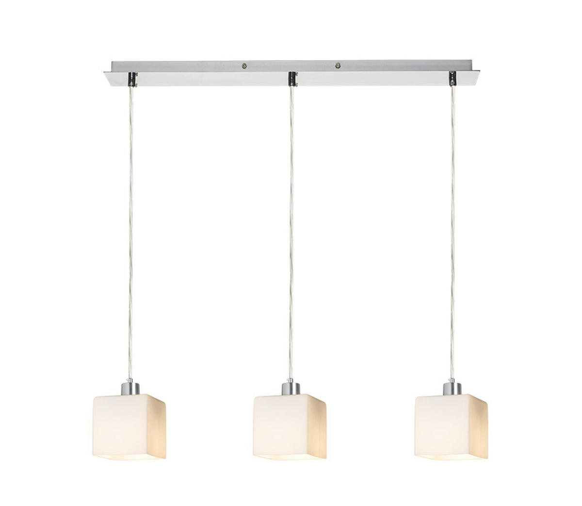 PENDELLEUCHTE DADOS III 60 Opalglas 33 W - Chromfarben, Metall (30/30/120cm) - Rendl