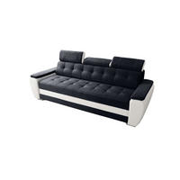 SCHLAFSOFA DIANA Schaumstoff und Holz Breite 230 cm - Schwarz, Holz (230/90/95cm) - Robin