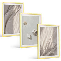 BILDER SET 3er Set - 40x60 cm Goldrahmen - Nahaufnahmen der Struktur im Boho-Stil - Goldfarben, Kunststoff (40/60cm) - TULUP