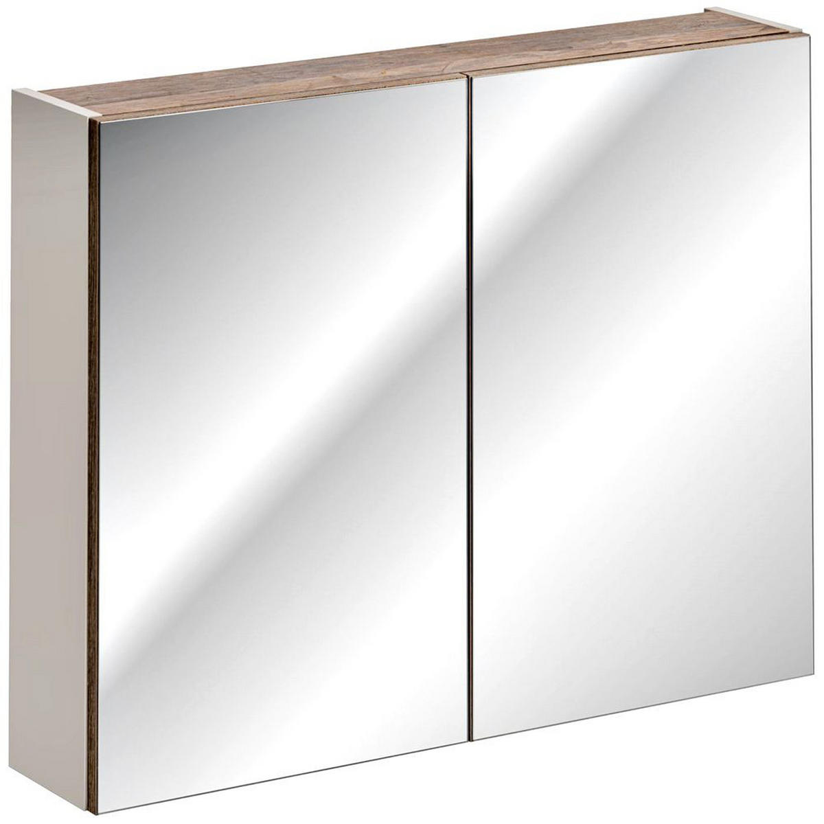 SPIEGELSCHRANK Puebla-56 - Beige, Holzwerkstoff (80/65/17cm) - Lomado