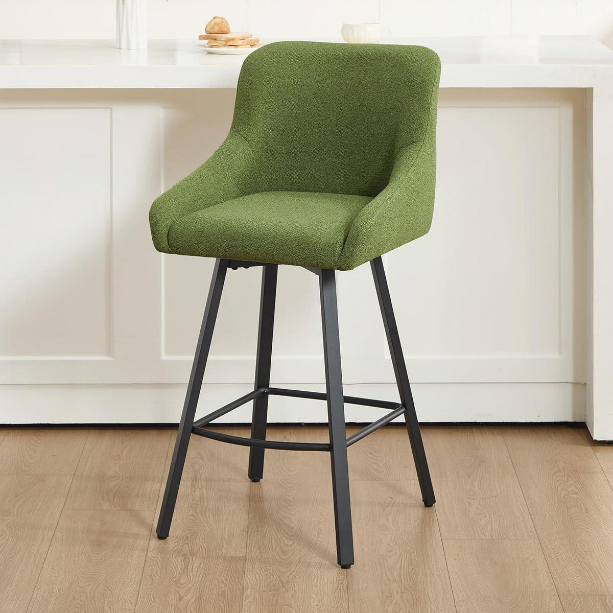 BARHOCKER 360° drehbar mit Fußstütze 66,5 cm Grün 1er Set - Grün, Textil (49/110/38cm)