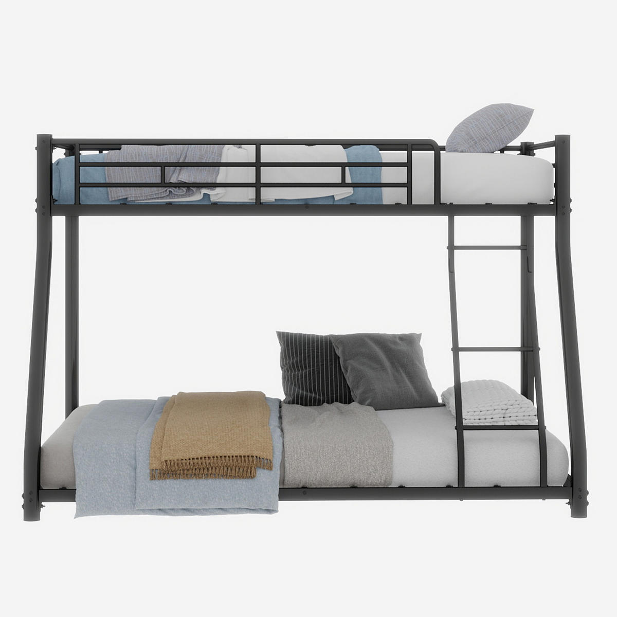 ETAGENBETT Twin-over-Full Metall - Schwarz, Metall (140/190cm) - ComfortXL