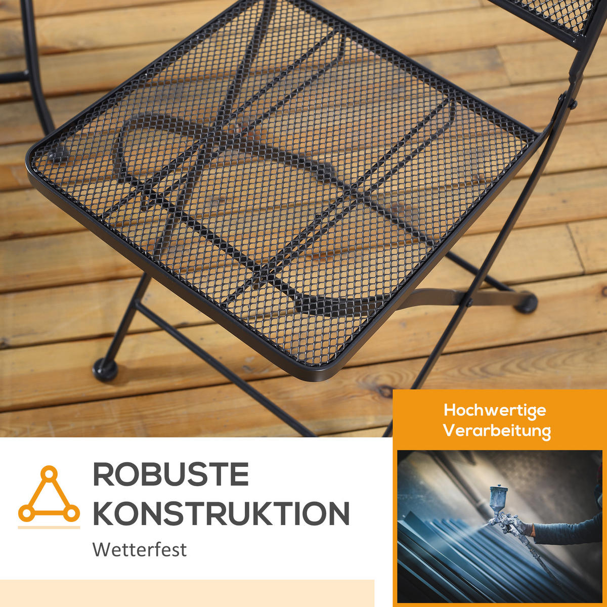SITZGRUPPE, Metall, Grau - Grau, Metall - Outsunny